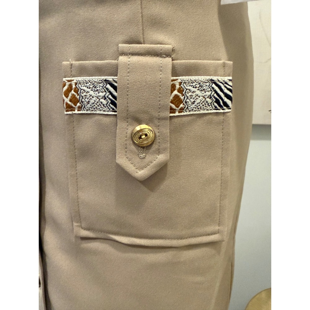 BFA Classics Tan Khaki Safari Maxi Dress, Size 14 - Picture 3 of 7